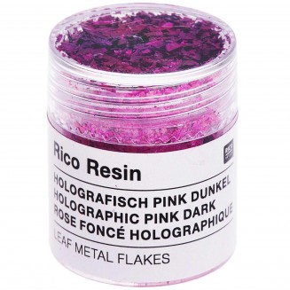 Rico Design 0,3g Μεταλλικές Νιφάδες Holographic Pink Dark