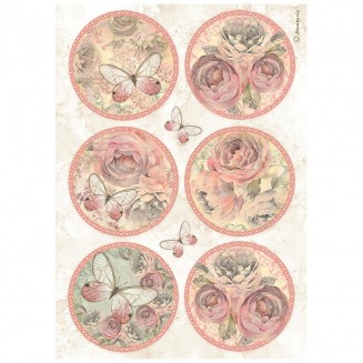 Stamperia Ριζόχαρτο Decoupage A4 (21X29,7cm) Shabby Rose 6 Rounds