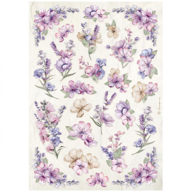 Stamperia Ριζόχαρτο Decoupage A4 (21X29,7cm) Lavender Flower Pattern