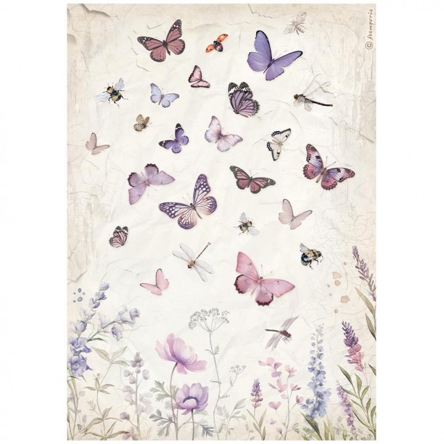 Stamperia Ριζόχαρτο Decoupage A4 (21X29,7cm) Lavender Butterfly