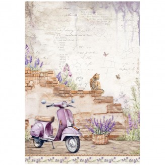 Stamperia Ριζόχαρτο Decoupage A4 (21X29,7cm) Lavender Vespa