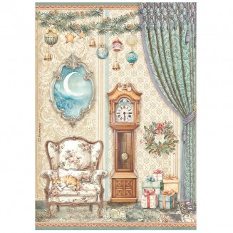 Stamperia Ριζόχαρτο Decoupage A4 (21X29,7cm) Pendulum Clock & Chair