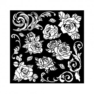 Stamperia Χονδρό Στένσιλ 0,5mm 18x18cm Shabby Rose Rose Pattern