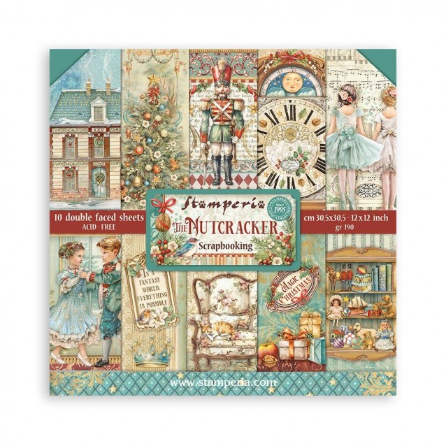 Stamperia 10 Χαρτιά Scrapbooking 30,5x30,5cm Διπλής Όψης The Nutcracker