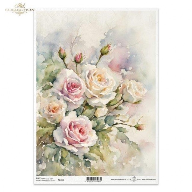 Itd. Collection Ριζόχαρτο Decoupage A4 (21x29,7cm) Flower Bouquet, Roses