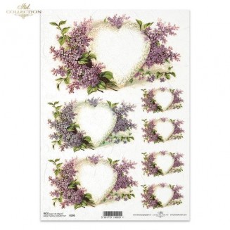 Itd. Collection Ριζόχαρτο Decoupage A4 (21x29,7cm) Heart of Lilac