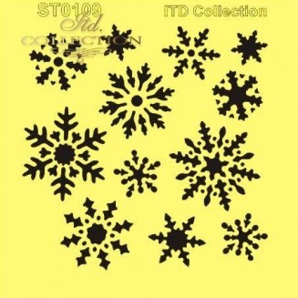 Itd. Collection Stencil 16x16cm ST0109 Snowflakes