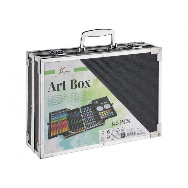 Nassau Art Box 145 τεμ σε Μεταλλική Μαύρη Βαλίτσα 34x23cm