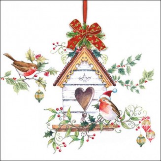 Ambiente 20 Χαρτοπετσέτες 33x33cm 3φύλλες Christmas birdhouse FSC