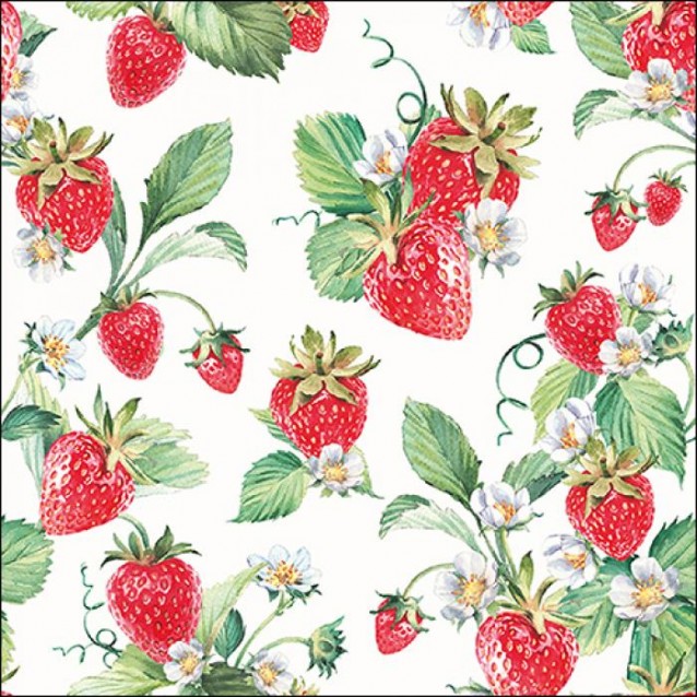 Ambiente 20 Χαρτοπετσέτες 33x33cm 3φύλλες Garden strawberries FSC