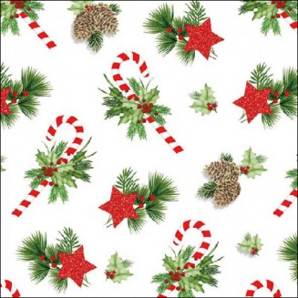 Ambiente 20 Χαρτοπετσέτες 33x33cm 3φύλλες Ornaments for Christmas FSC