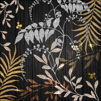 Ambiente 20 Χαρτοπετσέτες 33x33cm 3φύλλες Luxury leaves black FSC