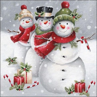 Ambiente 20 Χαρτοπετσέτες 33x33cm 3φύλλες Smiling snowmen FSC