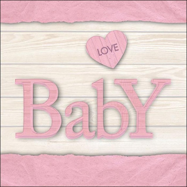 Ambiente 20 Χαρτοπετσέτες 33x33cm 3φύλλες Baby love girl FSC