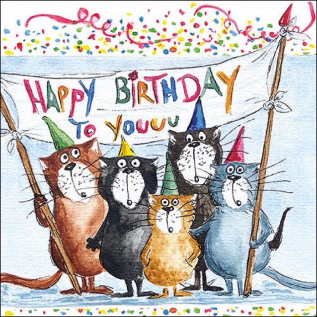 Ambiente 20 Χαρτοπετσέτες 33x33cm 3φύλλες Cats birthday FSC