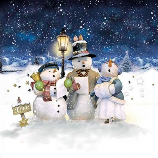 Ambiente 20 Χαρτοπετσέτες 33x33cm 3φύλλες Singing snowmen FSC