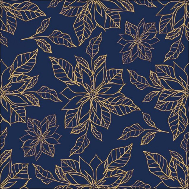 Ambiente 20 Χαρτοπετσέτες 33x33cm 3φύλλες Poinsettia outline blue FSC