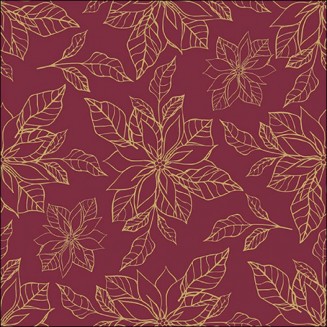 Ambiente 20 Χαρτοπετσέτες 33x33cm 3φύλλες Poinsettia outline bordeaux FSC