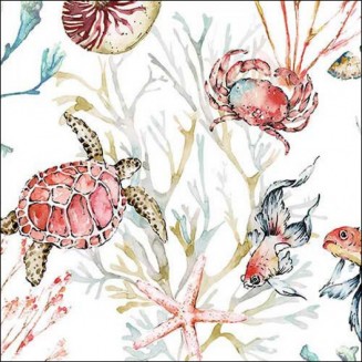 Ambiente 20 Χαρτοπετσέτες 33x33cm 3φύλλες Sea animals FSC