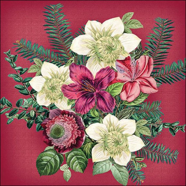 Ambiente 20 Χαρτοπετσέτες 33x33cm 3φύλλες Azalea and helleborus red FSC