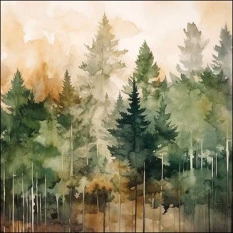 Ambiente 20 Χαρτοπετσέτες 33x33cm 3φύλλες Evergreen trees FSC