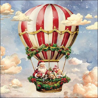 Ambiente 20 Χαρτοπετσέτες 33x33cm 3φύλλες Santas air balloon FSC