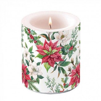 Ambiente Κερί Μεσαίο 10x10cm Christmas Florals