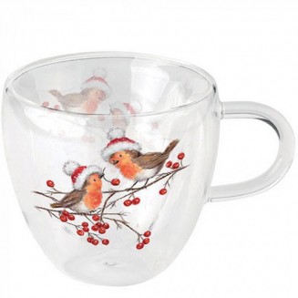 Ambiente Γυαλινο Φλυτζάνι 200ml Christmas Robins