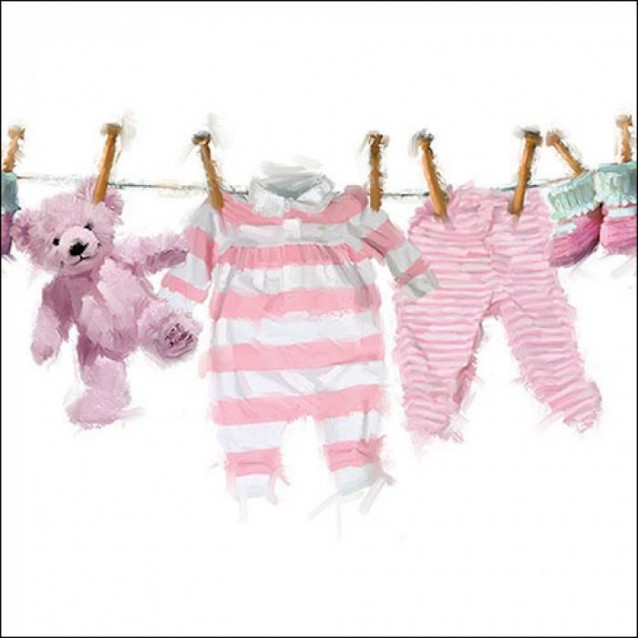 Ambiente 20 Χαρτοπετσέτες 33x33cm 3φύλλες Baby girl clothes FSC