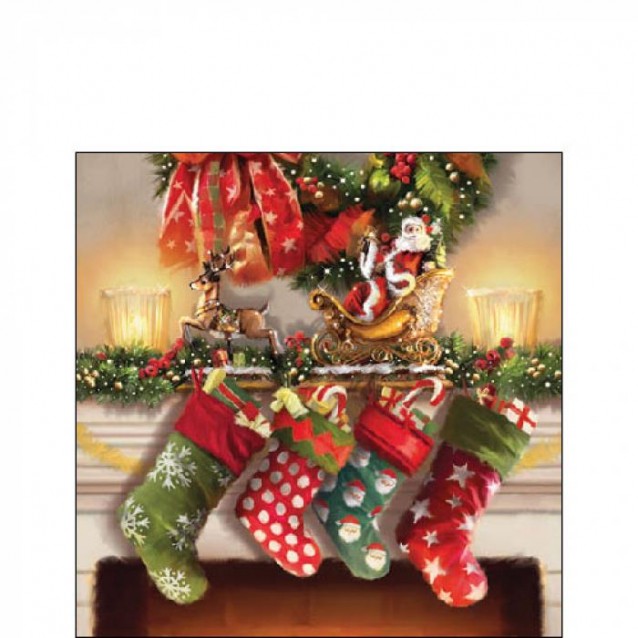 Ambiente 20 Χαρτοπετσέτες 25x25cm 3φύλλες Hanging Stockings FSC