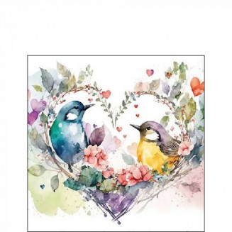 Ambiente 20 Χαρτοπετσέτες 25x25cm 3φύλλες Loving Birds FSC