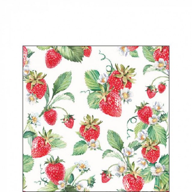 Ambiente 20 Χαρτοπετσέτες 25x25cm 3φύλλες Garden Strawberries FSC