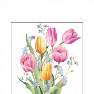 Ambiente 20 Χαρτοπετσέτες 25x25cm 3φύλλες Tulips Bouquet FSC