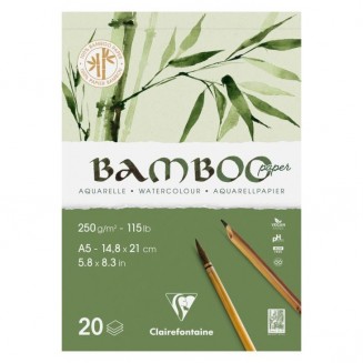 Clairefontaine Μπλοκ Ακουαρέλας Bamboo 25Φ Α5 (14,8x21cm) 250g