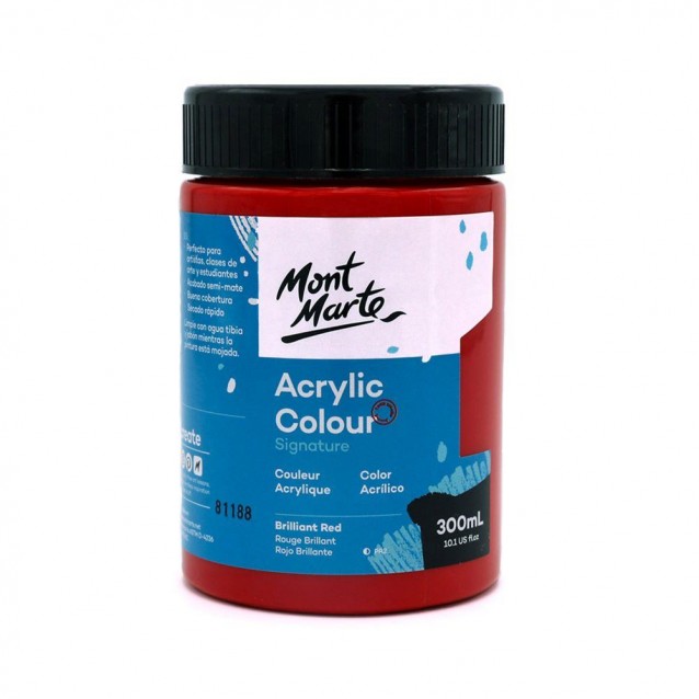 Mont Marte 300ml Studio Acrylic Brilliant Red