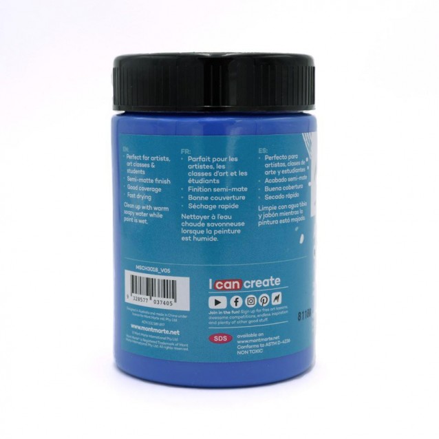 Mont Marte 300ml Studio Acrylic Cobalt Blue