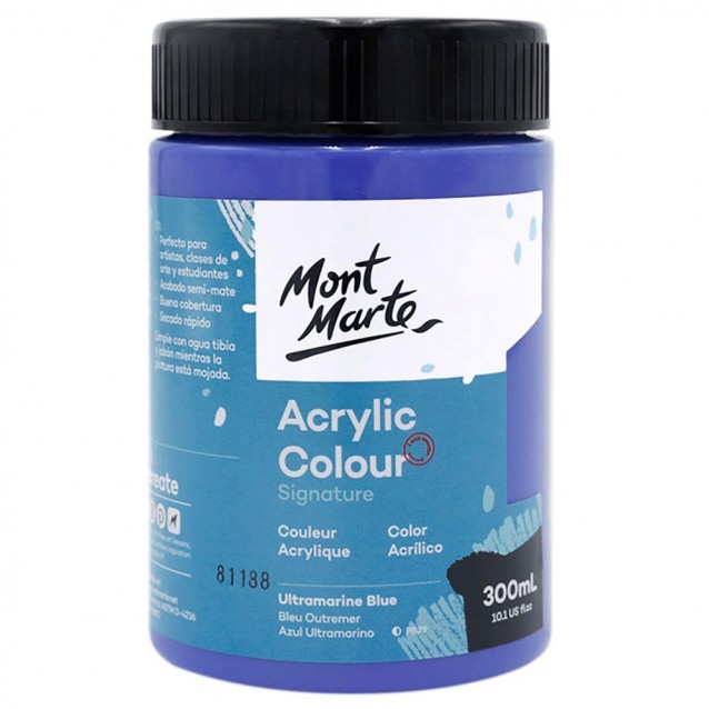 Mont Marte 300ml Studio Acrylic Ultramarine Blue