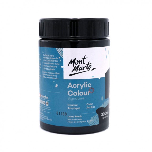 Mont Marte 300ml Studio Acrylic Lamp Black