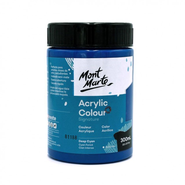 Mont Marte 300ml Studio Acrylic Deep Cyan