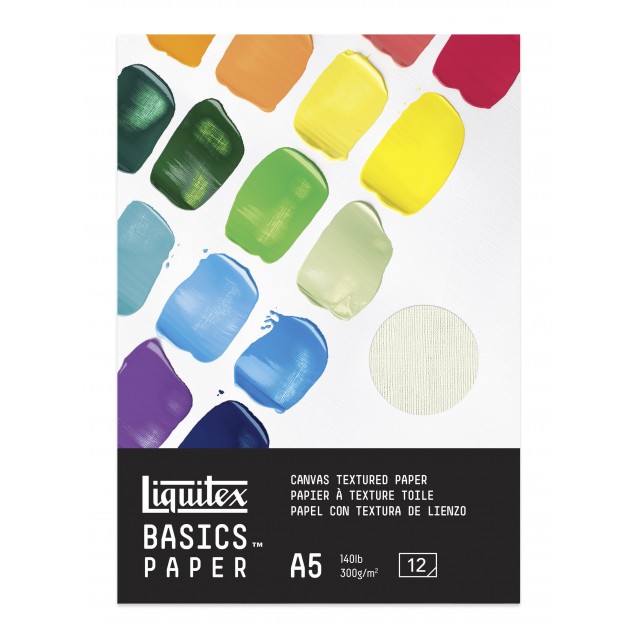 Liquitex Basics Μπλόκ 12 Φύλλα Βαμβακερό Καμβά A5 (14,8x21cm) 300gr