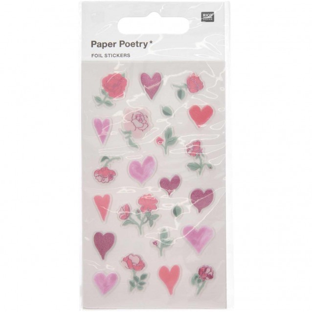 Rico Design Foil Stickers Hearts & Flowers